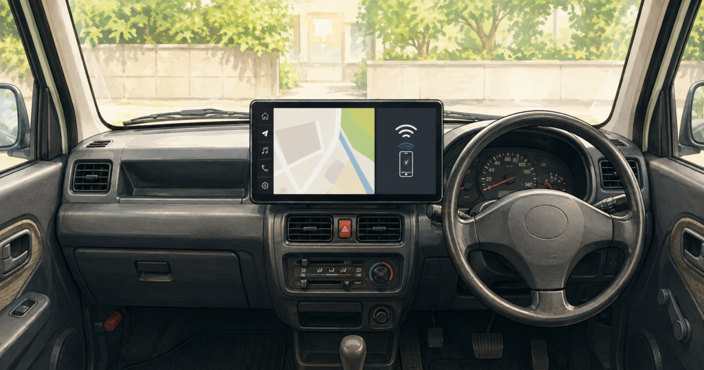 AZワゴンにATOTO X10G110Eを取り付けて無線CarPlayを使う記事のイメージ