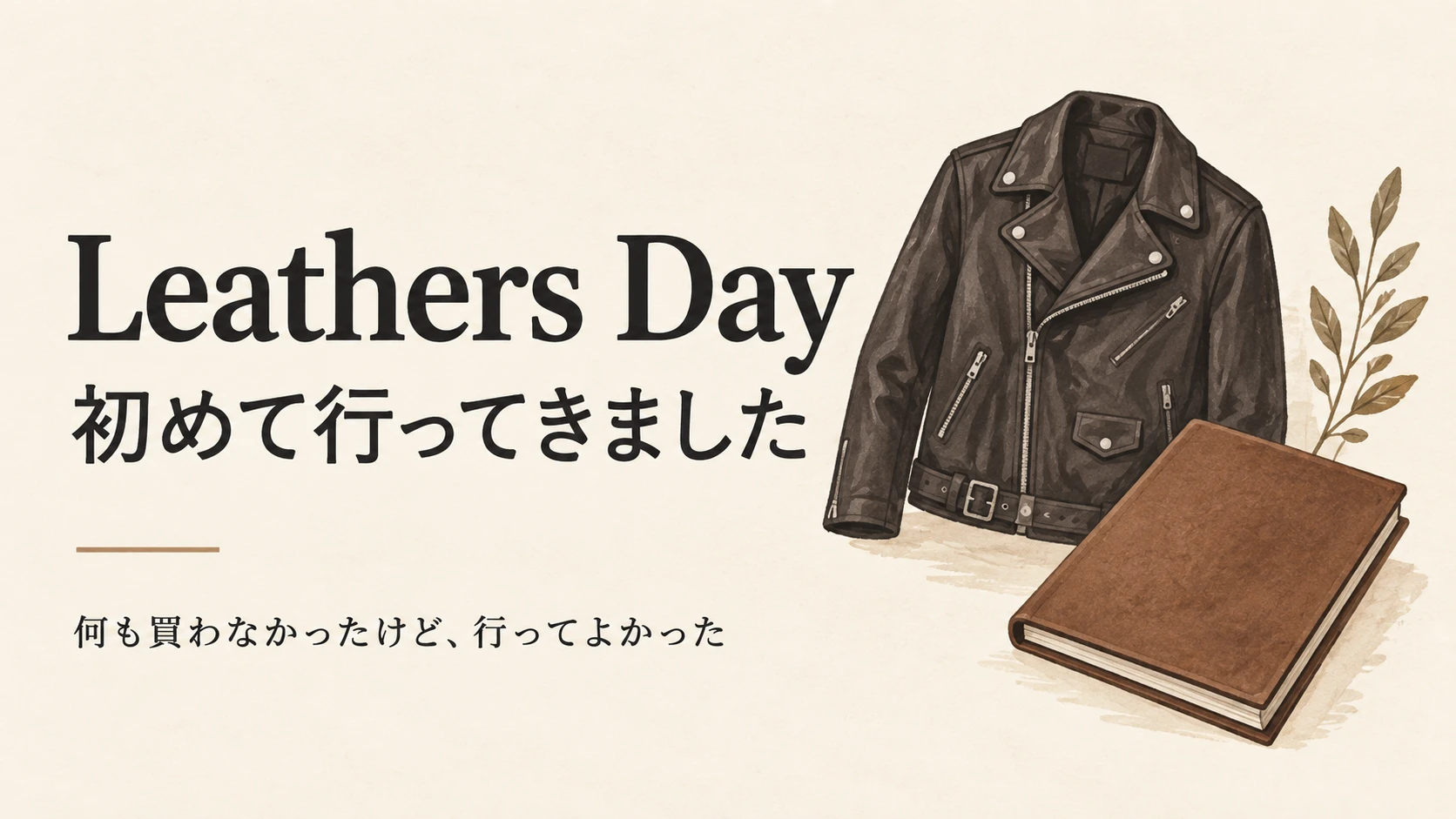 Leathers Day初参加の記事タイトルと革ジャンのイラスト